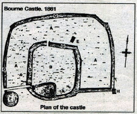 Artist's impression of the castle site in 1861