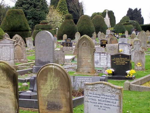 The town cemetery today