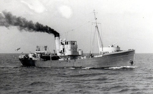 The minesweeper HMS Beryl which was adopted by Bourne