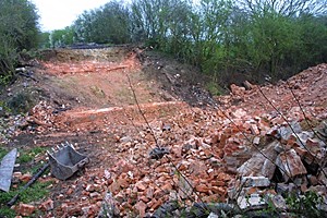 In-filling with salvaged bricks