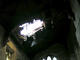 Hole in church roof