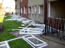 Window frames removed