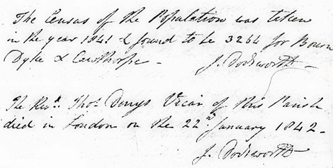 Dodsworth's entries for 1841 and 1842