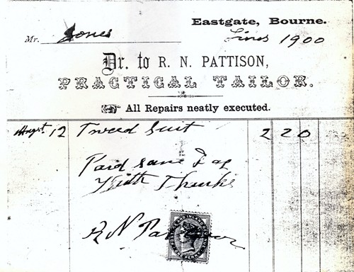 Tailoring bill from 1900