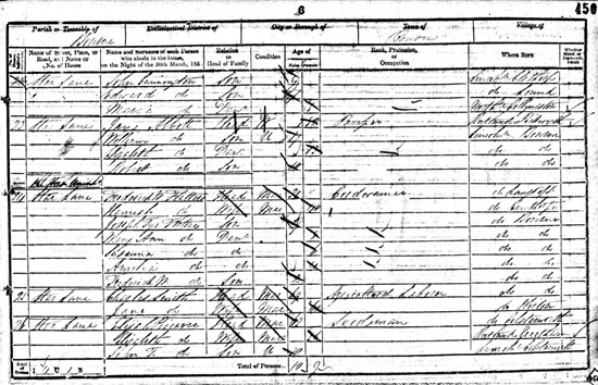 Census return for 1851