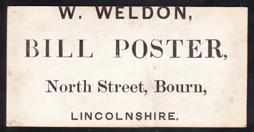 Trade card from circa 1870