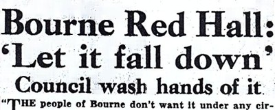Stamford Mercury headline from February 1955
