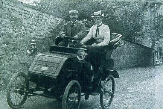 Dr Gilpin and nurse in motor car