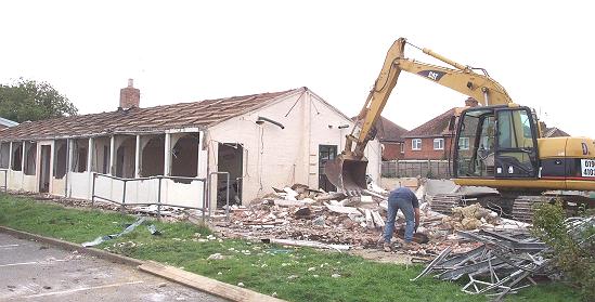 Demolition in progress