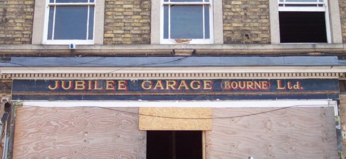 Jubilee Garage sign