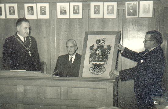 Coat of Arms tapestry presentation.